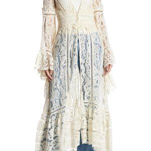 New Free People Rhiannon lace Kimono size small, cream